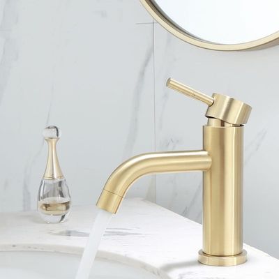 Standaard grootte roestvrij staal bad kraan met warm koud water