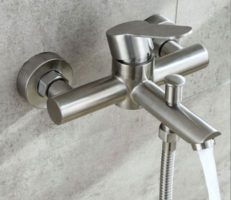 Keramische schijf roestvrij staal bad kraan met 5,5 inch spout bereik