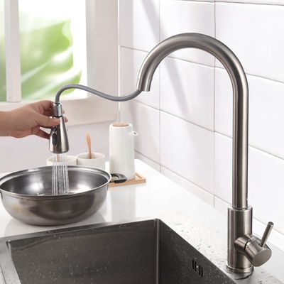Oppervlakte die Roestvrije Trekkracht onderaan Gezonde Hygiënisch van de Keukentapkraan trekt