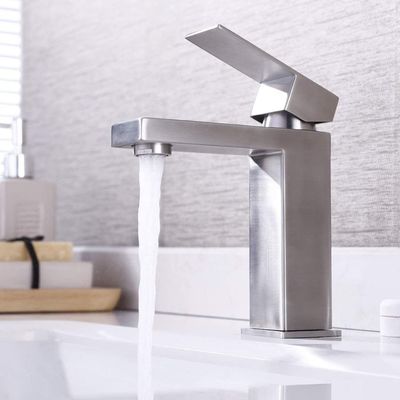 De milieuvriendelijke Geborstelde Zilveren Mixer van de Heet en Koud Waterkraan voor Wasbassin